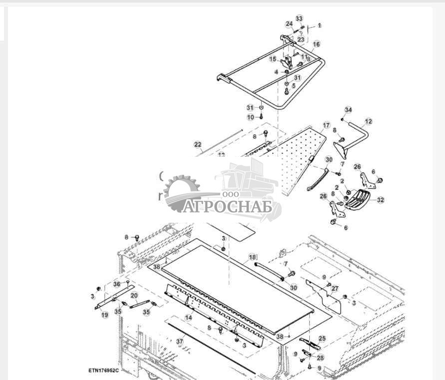 Верхние дверцы и поручень двигателя, Final Tier 4 